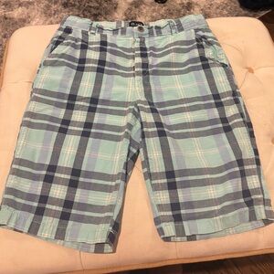 Children Place Blue and Green Flat Front Shorts Casual Summer Essential
